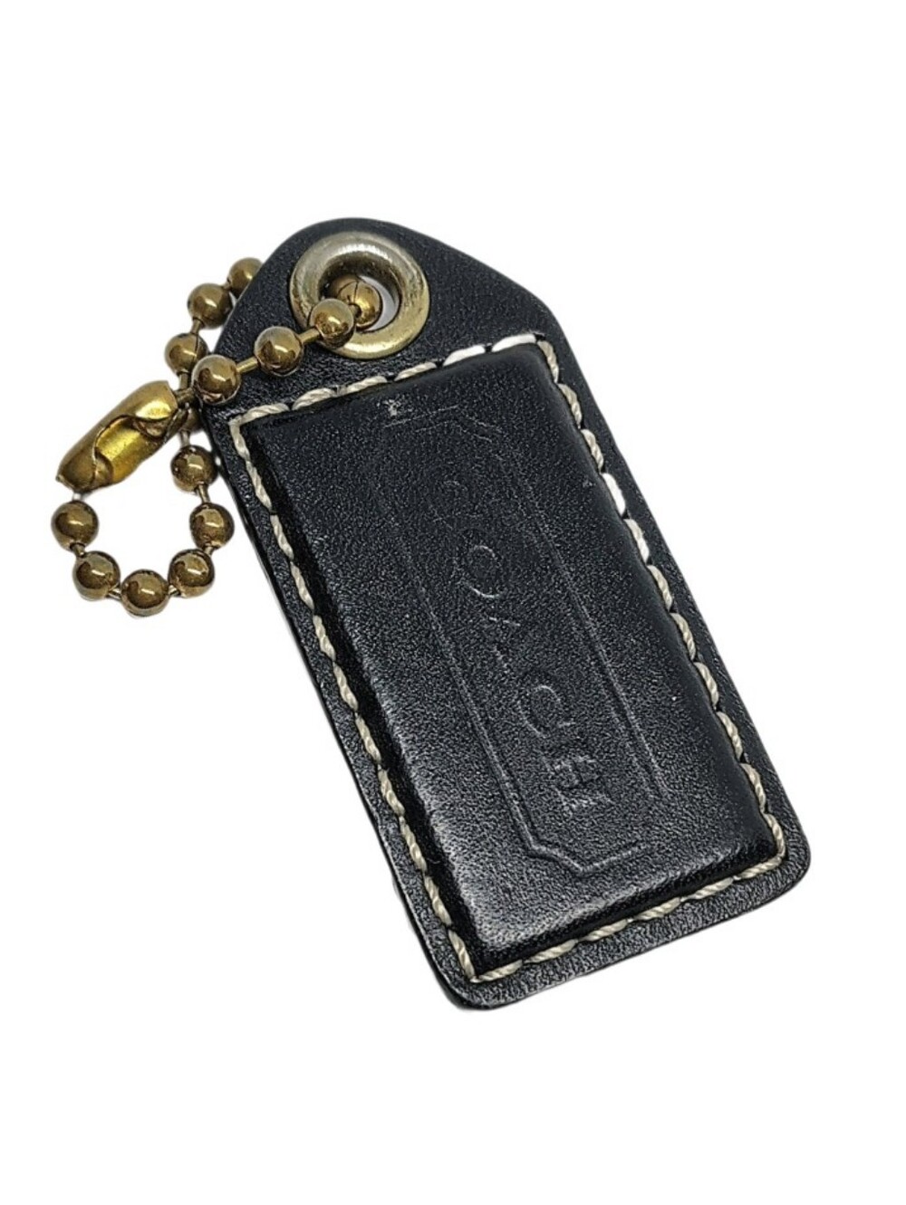 🆕 Y2K 2.5" Coach Legacy Black Leather Hangtag Bag Fob Purse Charm Keychain